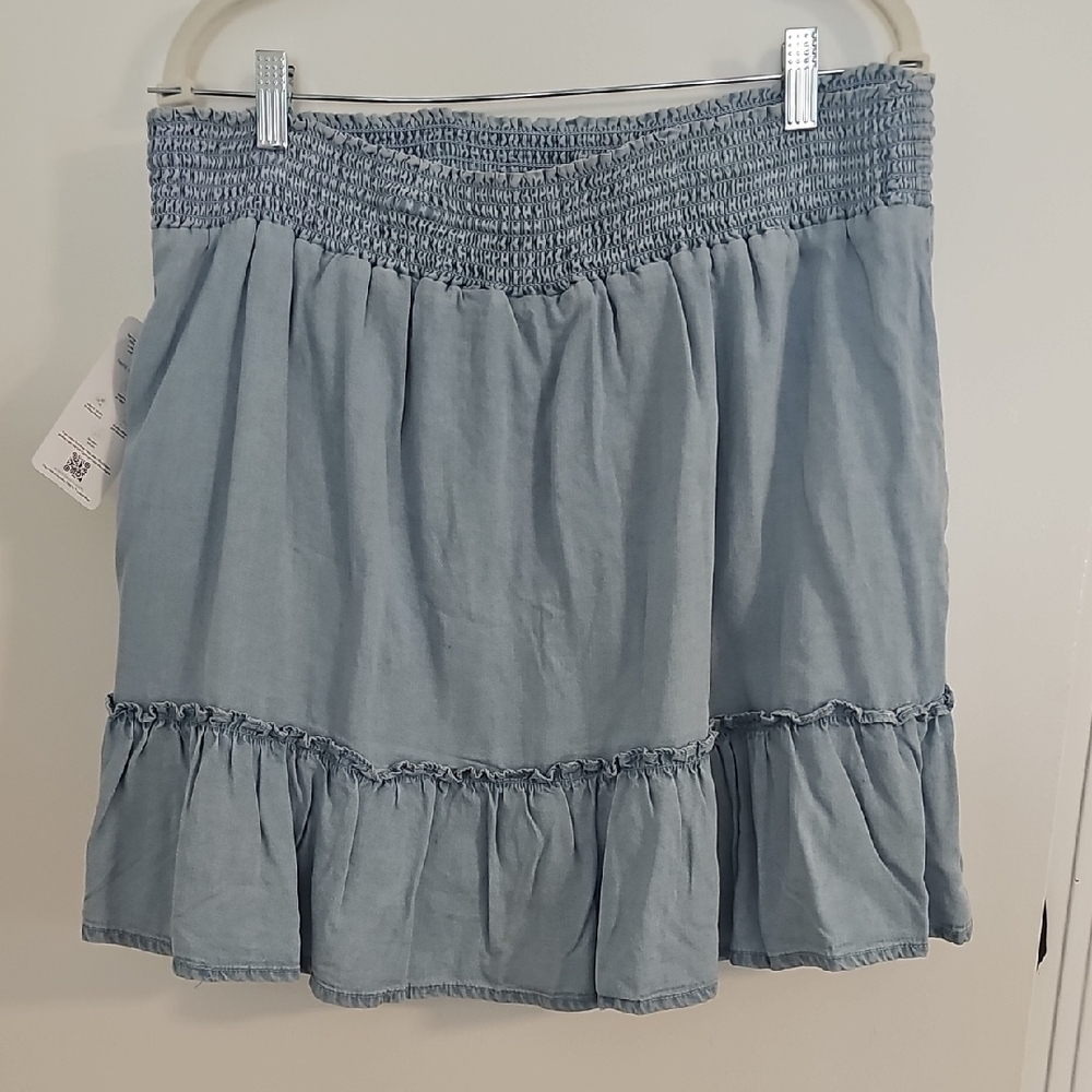 Westbound Light Blue Ruffled Mini Skirt - Picture 8 of 8